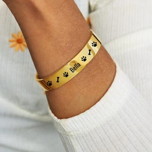 Pet Memorial Bracelet Gifts, Bracelet For Pet Lover, Engraved Dog Cat Bracelet, Pet Memorial Jewelry Gift, Pet Remembrance, Gift for Her