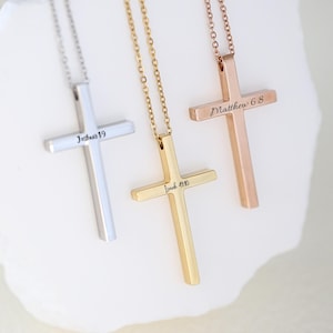 Engraved Cross Necklace • Custom Cross Necklace • Cross Name Necklace • Dainty Cross Necklace• Tiny Cross Necklace• Gift for Mom