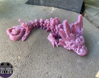 Light Heart Tadling - 6" - Desktop or Fidget Toy - Articulated Heart and Featherf Themed Dragon - 3D Printed - Choose a color!