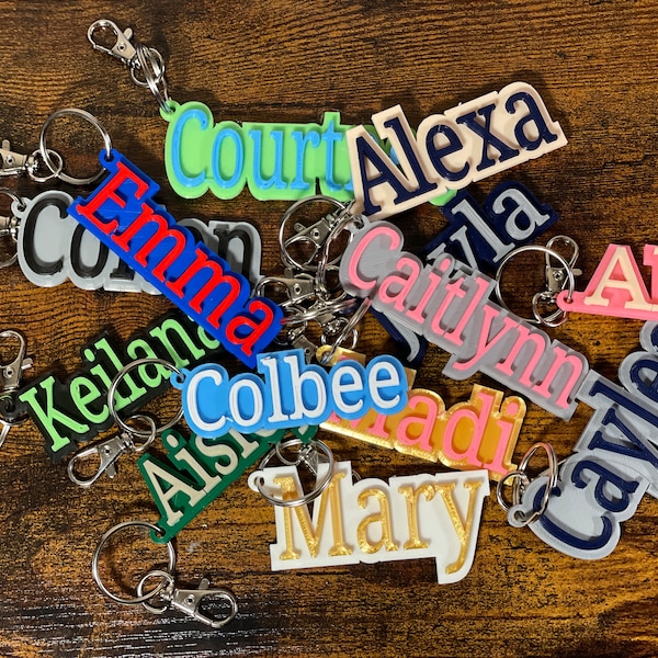 Customizable Name Keychain, Bag Tag, Luggage Tag, Lunchbox Tag, or Zipper Pull - Choose your colors and name!