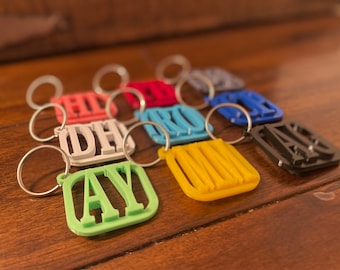 Customizable Initials Keychain, Bag Tag, or Zipper Pull - Choose your letters and color!