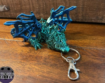 Wicked Winged Tadling Keychain - 6 Inches - Desktop or Fidget Toy - Fully Articulated Spider/Web Themed Dragon - 3D Printed - Choose a Color