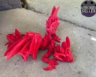 Night Wing Tadling Dragon - 4 Inches - Desktop or Fidget Toy - Fully Articulated Bat Themed Dragon - 3D Printed - Choose a Color!