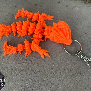 Jellyfish Tadling Keychain - 5 Inches - Desktop or Fidget Toy - Fully Articulated Serpent Themed Dragon - 3D Printed  - Choose a Color!