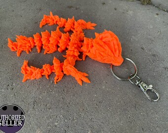 Jellyfish Tadling Keychain - 5 Inches - Desktop or Fidget Toy - Fully Articulated Serpent Themed Dragon - 3D Printed  - Choose a Color!