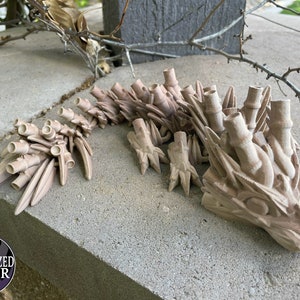 Baby Bamboo Dragon - 12 Inches - Desktop or Fidget Toy - Fully Articulated Bamboo Themed Dragon - 3D Printed - Choose a Color!
