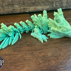 Bamboo Tadling Dragon - 5 Inches - Desktop or Fidget Toy - Fully Articulated Bamboo Themed Dragon - 3D Printed - Choose a Color!