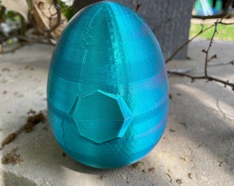 Blank Dragon Egg with Gem Design - 4, 6, or 8 Inches - Desktop Display or Dragon Toy Container - 3D Printed - Choose a Color!