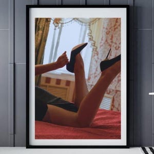 Black Heels & Morning Light, Boudoir Printable Photo, Luxury Legs Photography , Digital Download, A3 + 4 Sizes