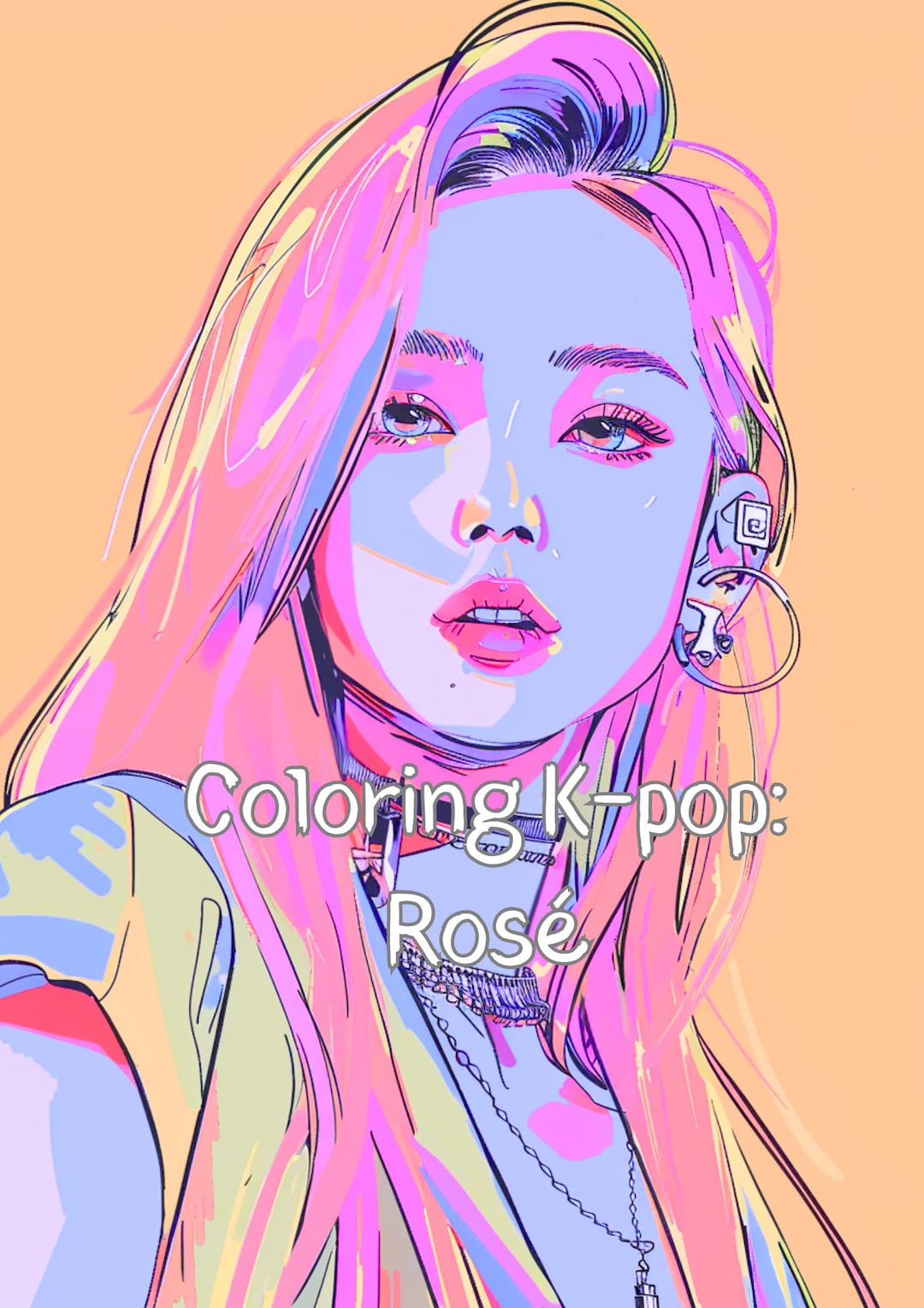 Black Pink Rosé Inspired Coloring Pages, Blinks, Gift Idea, Kpop ...