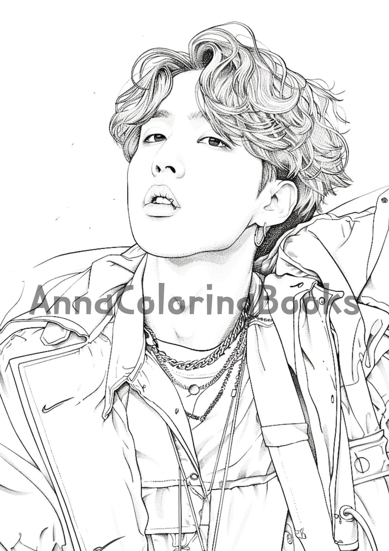 K-pop Coloring Book, BTS Coloring Pages, BTS Coloring Book, Bangtan ...