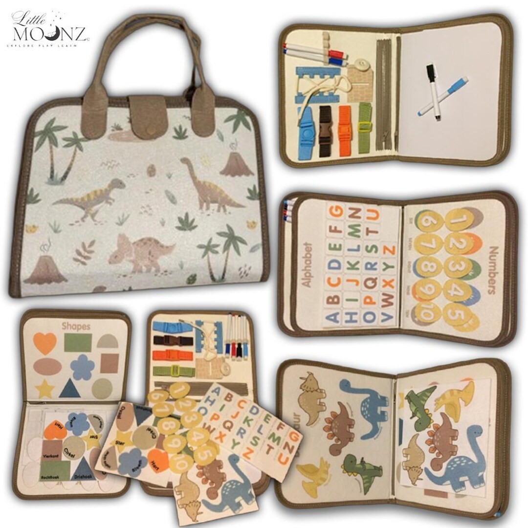 DIY Busy Board Parts Kit - Wooden Sensory Activity Set With Gears, Zipper, Numbers For Montessori Learning