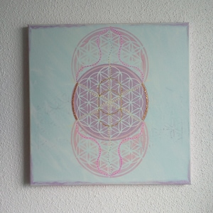 Mandala &quot;Trinity of Love&quot;, art, photograph, mural, picture, sacred geometry, decoration, canvas, Flower of Life