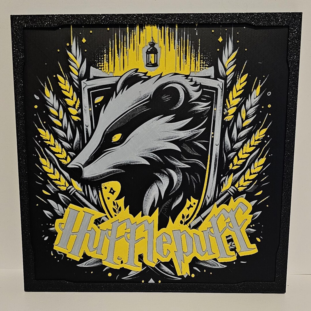 Hufflepuff Harry Potter 3D Printed Textured Wall Decor - Etsy
