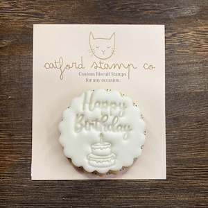 Happy Birthday Cake fondant stamp