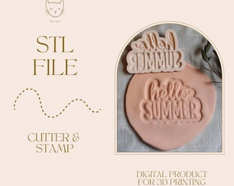 Hallo Sommer DIGITALE STL DATEI für Cutter & Stempel