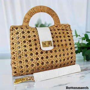 Rihanna Rattan Bag Elegant and Versatile Woven Handbag,Rattan Sling Bag,Rattan Sling Bag Bali,Rattan Crossbody Bags,Rattan Leather Bag
