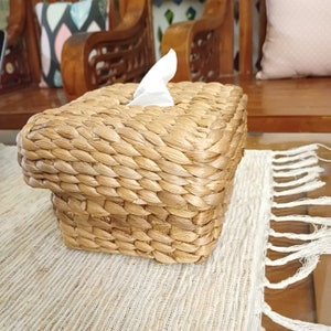 Rattan Tissue Holder - Rectangular Facial Tissue Box