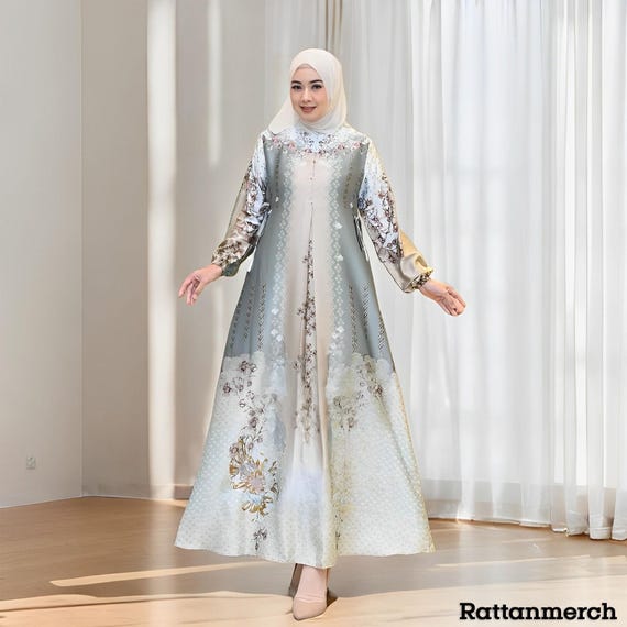 new muslim dress design Biscuit Muslim Long Dress Style 279084BS