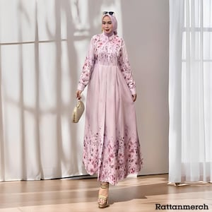 Casual Gamis Biba Dobby Jacquard Material Fine Printed Motif,Muslim Dress,Muslim Dress Wedding,Women Muslim Attire,Women Islamic Dress