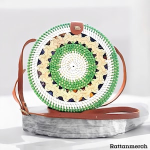 Bali Round Rattan Bag Youthful and Happy Handmade Women&#39;s Sling Bag,Rattan Sling Bag,Rattan Sling Bag Bali,Rattan Crossbody Bags