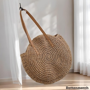 Round Rattan Shoulder Bag Fashionable and Casual Woven Women&#39;s Sling Bag,Rattan Sling Bag,Rattan Sling Bag Bali,Rattan Crossbody Bags