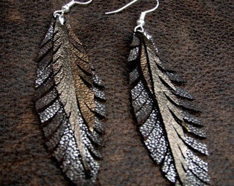 Metallic Feather Earrings