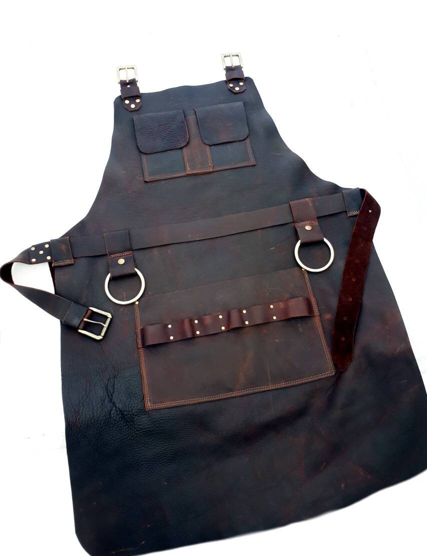 Leather Apron Woodworker's Super Deluxe Pockets With Brass Etsy