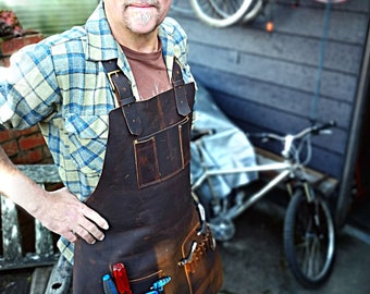 Leather Apron for Bike Mechanic Custom Made