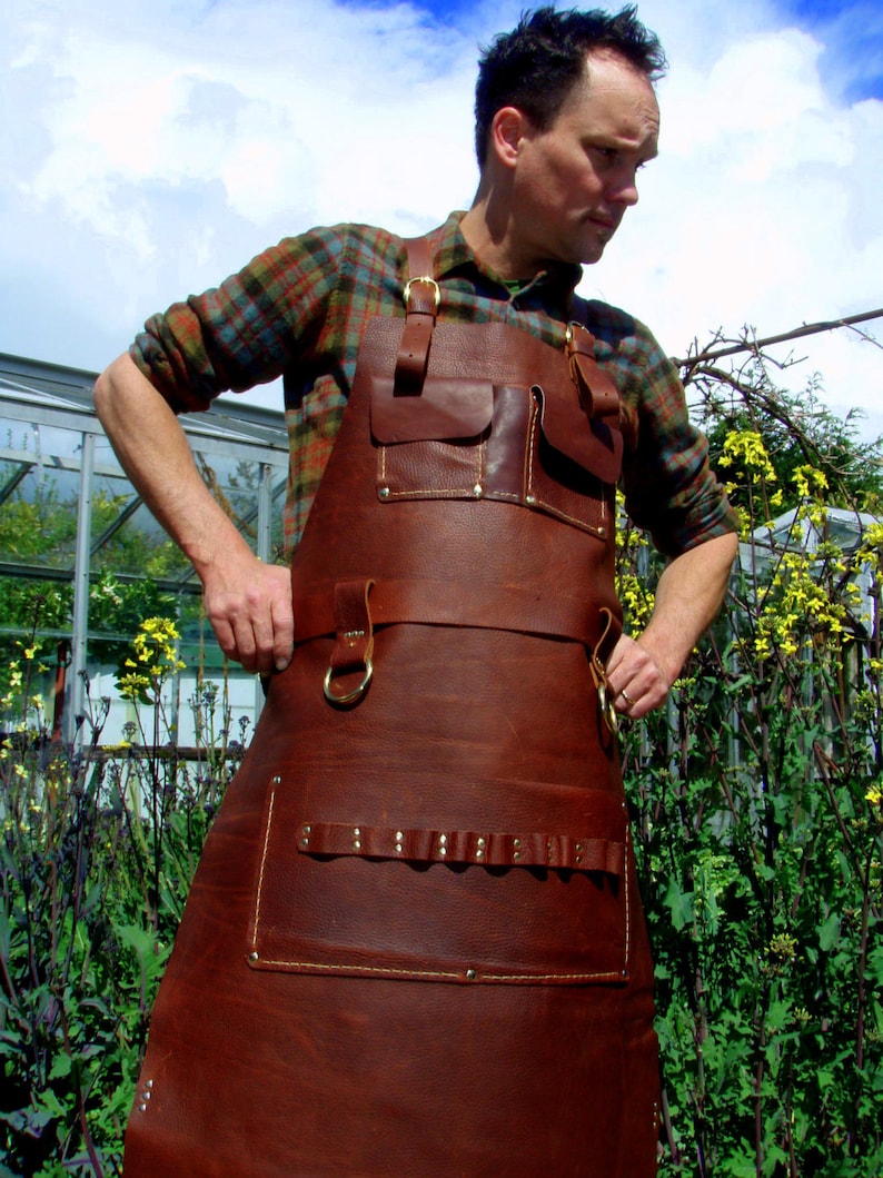 Leather Apron Woodworker's Super Deluxe Pockets With Brass Etsy