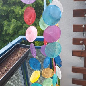 Wind chime colorful Boho | Handmade garden decoration for balcony terrace chime with beads & bells gift idea outdoor