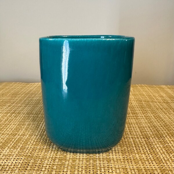 USA Pottery Turquoise Ceramic Cup | Vintage