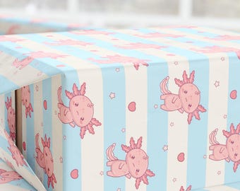 Axolotl, Wrapping Papers, Axolotl Gifts, Pink Axolotl, Gift Warp, Holiday Wrapping Paper, Christmas Wrapping paper