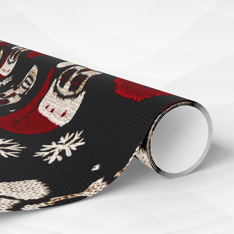Skull Christmas Wrapping Paper: Whimsigoth Holiday Gift Wrap image 3