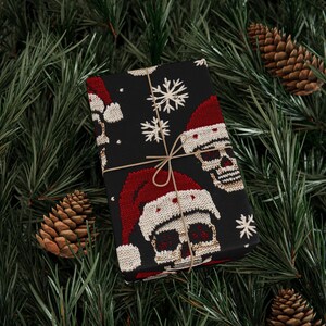 Skull Christmas Wrapping Paper: Whimsigoth Holiday Gift Wrap image 4