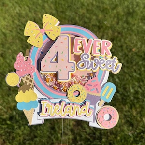 Four ever sweet cake topper, candyland cake topper, shaker cake topper, ice cream cake topper, donuts cake topper, two sweet sweet one