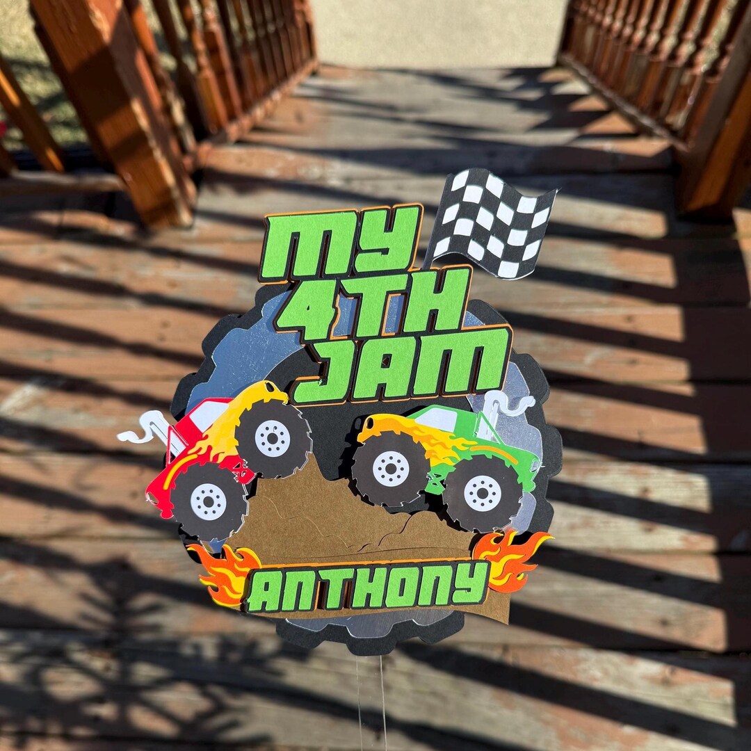Monster Jam Cake Topper, Monster Truck Cake Topper, Monster Jam ...
