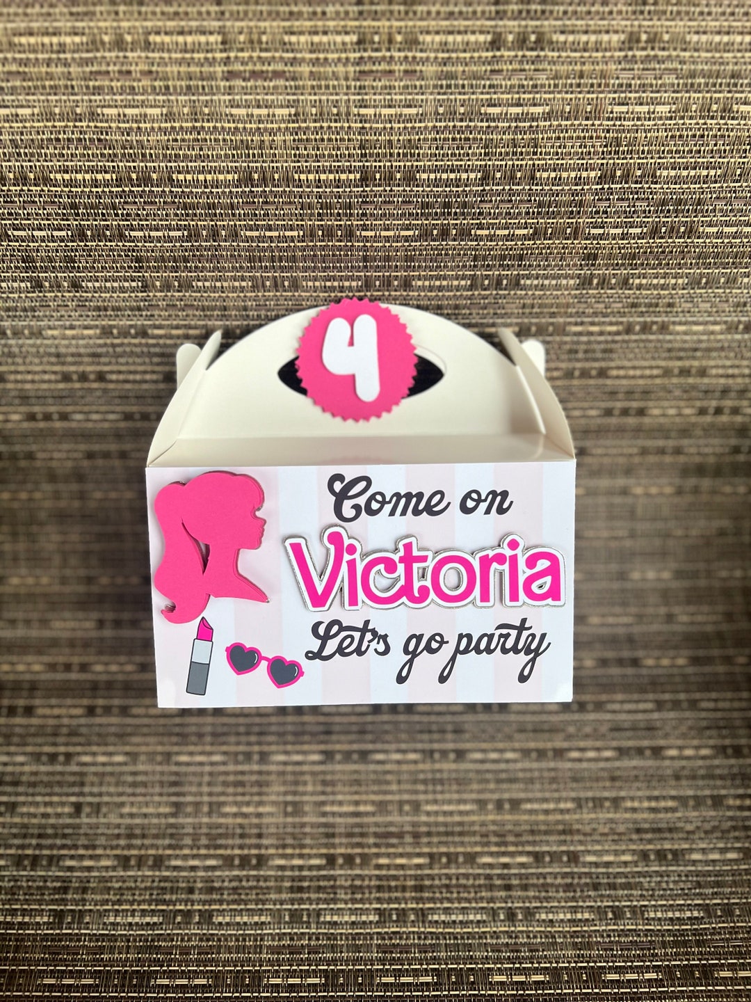 Pink Doll Gable Box, Pink Treat Box, Pink Doll Birthday, Girly Favor ...