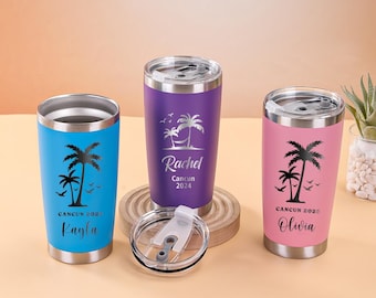Personalized 20oz Holiday Tumbler,Beach Tumbler,Custom Travel Mug,Bridesmaid Tumbler,Laser Engraved Tumblers,Personalized Tumbler