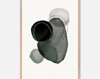 Arte astratta con poster con cornice in legno di alta qualità e carta opaca di qualità museale