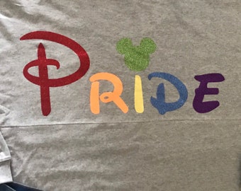 Pride Sparkle Jersey Woman/'s Girl/'s Vinyl Pom Pom Jersey Shirt LGBTQ Pride Month LGBTQIA Minnie Mouse Mickey