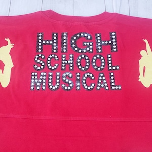 High School Musical Sparkle Jersey Woman&#39;s Girl&#39;s Vinyl Pom Pom Jersey Shirt Troy Gabriella Wildcat Disney plus Together Forever