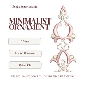 Scroll Machine Embroidery Design Vintage Filigree Towel Handkerchief Border Pattern Flourish Digitized Armenian Ornament