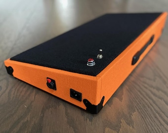 Handgefertigtes - 60 x 30 cm Oranges Amp inspiriertes Gitarren-Pedalbrett