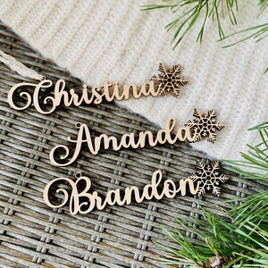 Personalized Wood Christmas Stocking Tags: Holiday Name Ornament