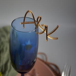 Wedding Initial Drink Tag Acrylic Wine Charm Glass Topper Wedding Drink Stirrer Alternative Wedding Bar Drink Sign Accessories Glass Marker
