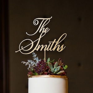 Wedding cake topper Custom Script Cake Topper for Wedding Rustic PersonalizedCake Topper , Gold cake topper, Mr and Mrs Cake Toppers