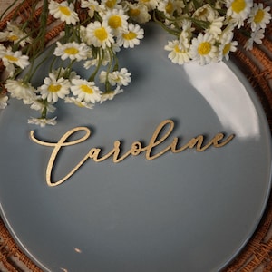 Segnaposto per matrimonio Segnaposto personalizzato Segnaposto per matrimonio in legno con nome, allestimento rustico per matrimonio, segnaposto con nome tagliato al laser