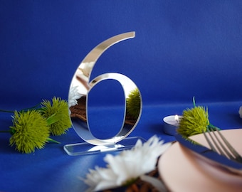 Mirror Acrylic Wedding Table Numbers: Laser Cut Sign Decor