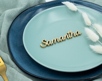 Personalized Wooden Place Cards , Name Plates For Wedding , wood name, Table decor , Weddng  Place Cards , Place Setting , Custom